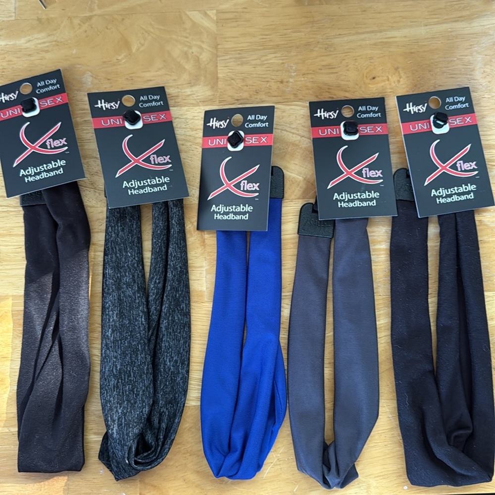 NWT Hipsy Set of 5 XFlex Adjustable Stretchy Headbands Multicolors Size Regular